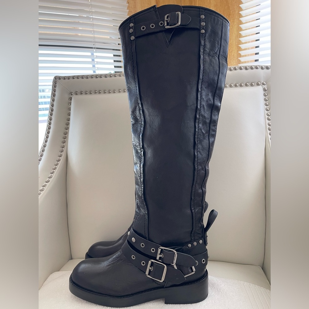 NEW FREE PEOPLE We The Free Janey Tall Engineer Boots - Picture 4 of 13